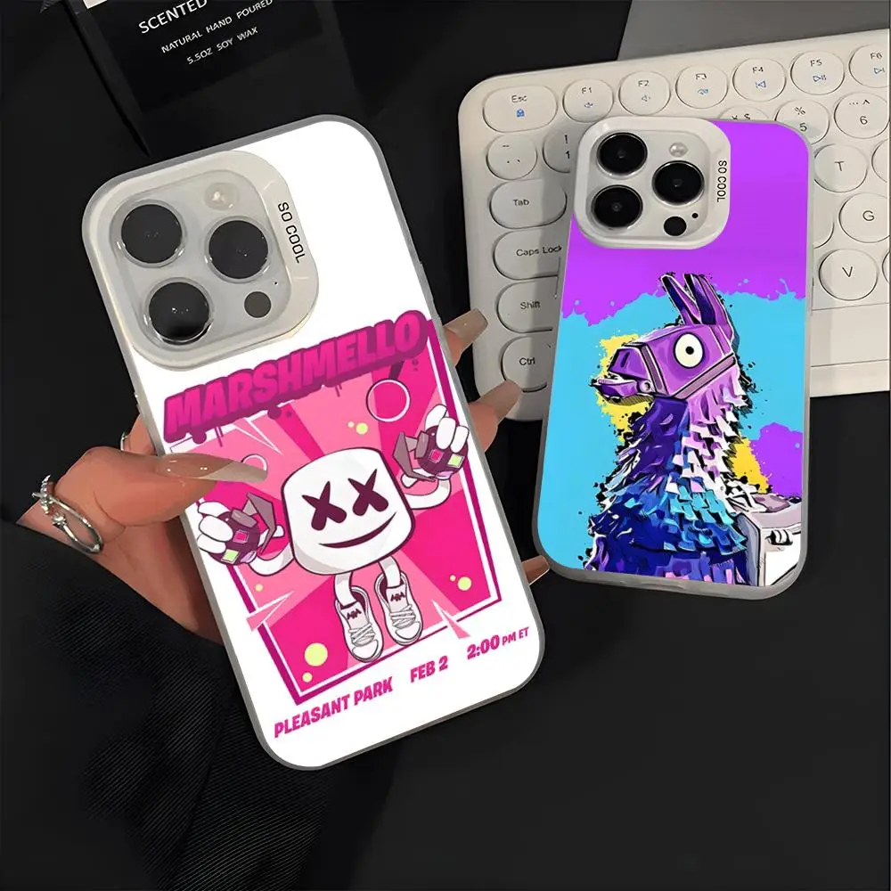 Фото Чехол F-Fortnites-Cool-s для iPhone 17 16 15 14 13 12 Pro Max Air Plus, цветной, серебристый, жесткий, с защитным покрытием №1