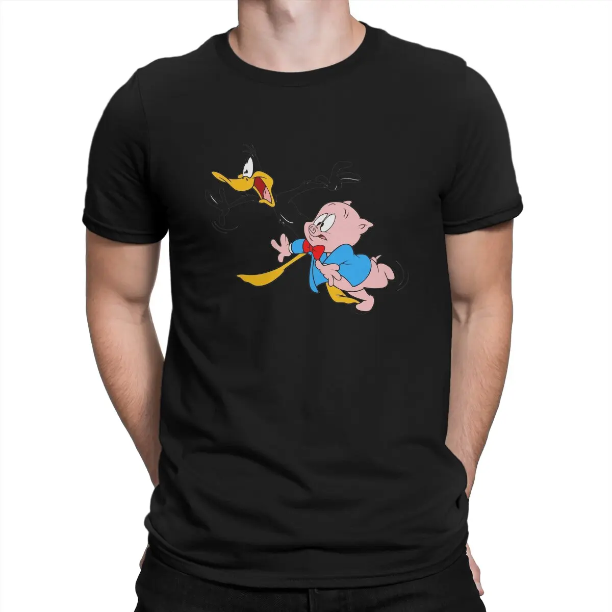 

Wrestling Man's TShirt Porky Pig A Cartoon Stuttering Like Being Quiet Just Folks Crewneck Short Sleeve 100% Cotton T Shirt