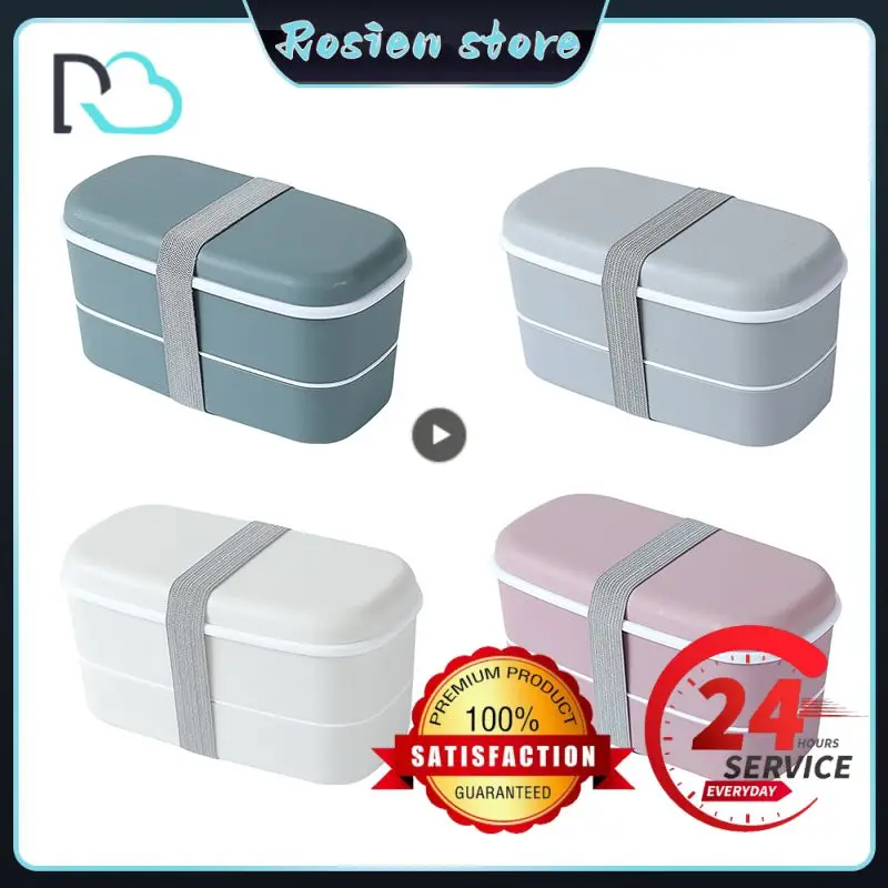 Пластиковый двухслойный контейнер для бенто герметичный хранения еды