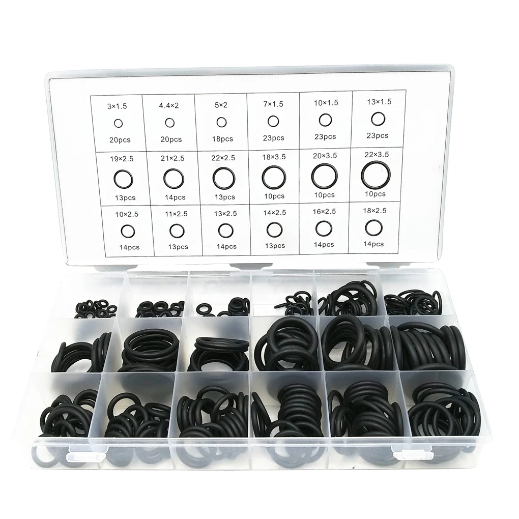 

279PCS Rubber O Ring Set Silicone O-Rings Seal Gaskets Seal Nitrile Rubber Bands High Pressure Round Spacer Assortment Kit Set