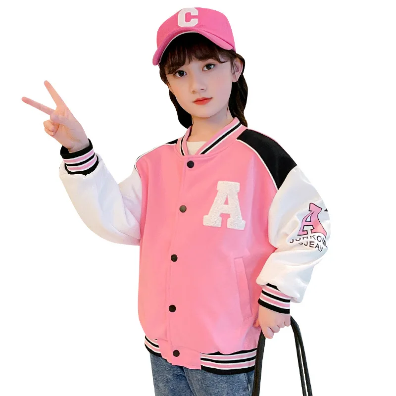 

Teens Clothing Baby Clothes Fashion Fall Clothes for Girls Spring Autumn Top Jackets Casual Splicing Sportswear Kids Sweatshirt