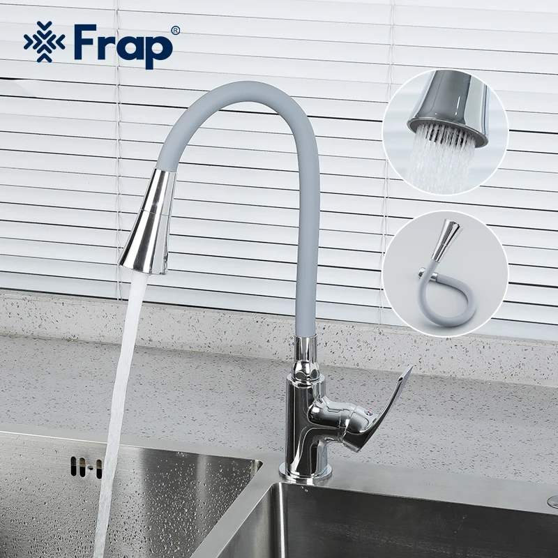 

Frap Rubber Tube Faucet Gourmet Kitchen Faucets Rotatable Tap Cold Hot Mixer 2-way Outlet Water Faucet Torneira Rotation Switch