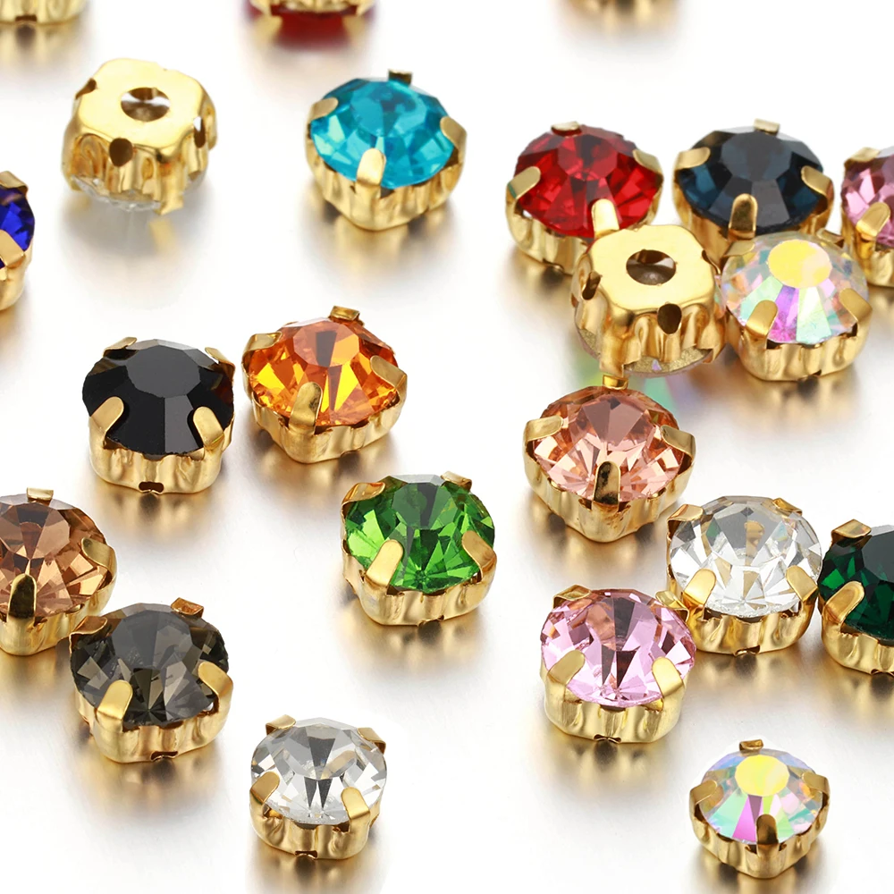 

50pcs Rhinestone Crystal Glass Cabochons Beads for Bows DIY Jewelry Making Needlework Sewing Metal Rhinestones Beads Wholesale