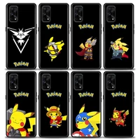 cartoon pikachu in drag phone case for realme xt gt gt2 5 6 7 7i 8 8i 9i 9 c17 pro 5g se master neo2 soft silicone case