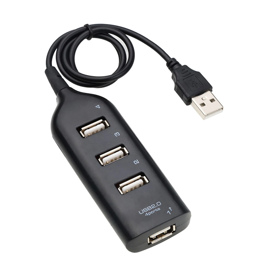 

kebidu High Speed Universal USB Hub 4 Port USB 2.0 Hub with Cable Mini Hub Socket Pattern Splitter Cable Adapter for Laptop PC