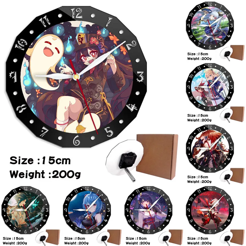 

Anime Genshin Impact Figure Table Clock Wall Clock Simple Clock xiao Yae Miko hu tao Morax Beelzebul Acrylic Barbatos Creative