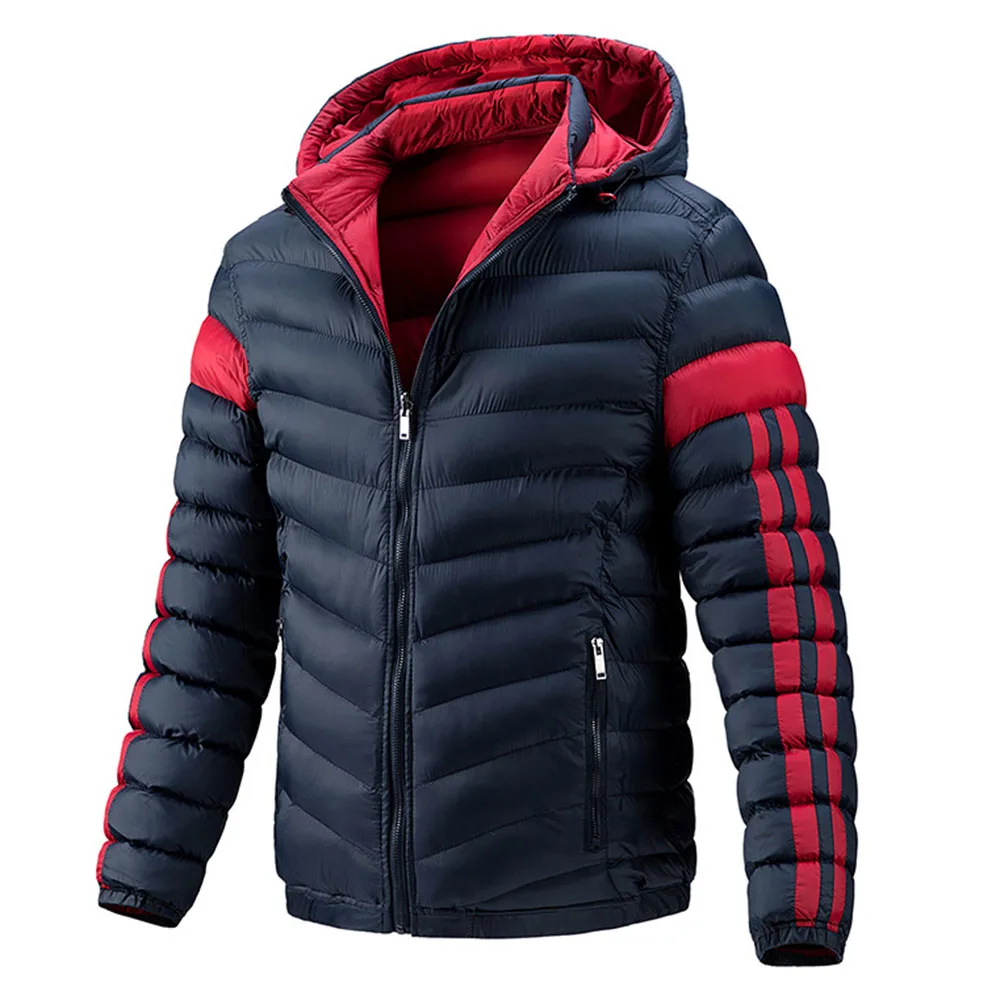 ERIDANUS 2022 Men's New Hot Sale hat removable double-sided wearable Cotton parka Fashion Zipper Men's Cotton Clothing MWM159