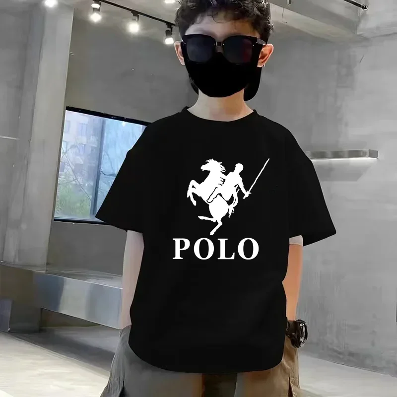 Летняя детская футболка из 100% хлопка с надписью Warhorse удобная коротким рукавом