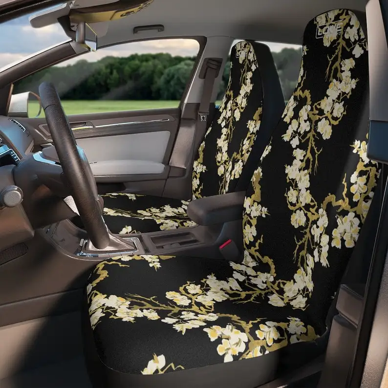 

Black and Gold Cherry Blossom Car Seat Cover