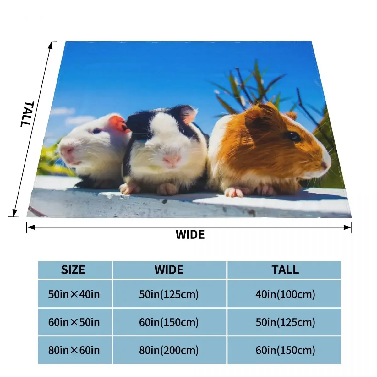 Флисовое одеяло Kawaii в виде морской свинки с милыми животными для кровати уличное