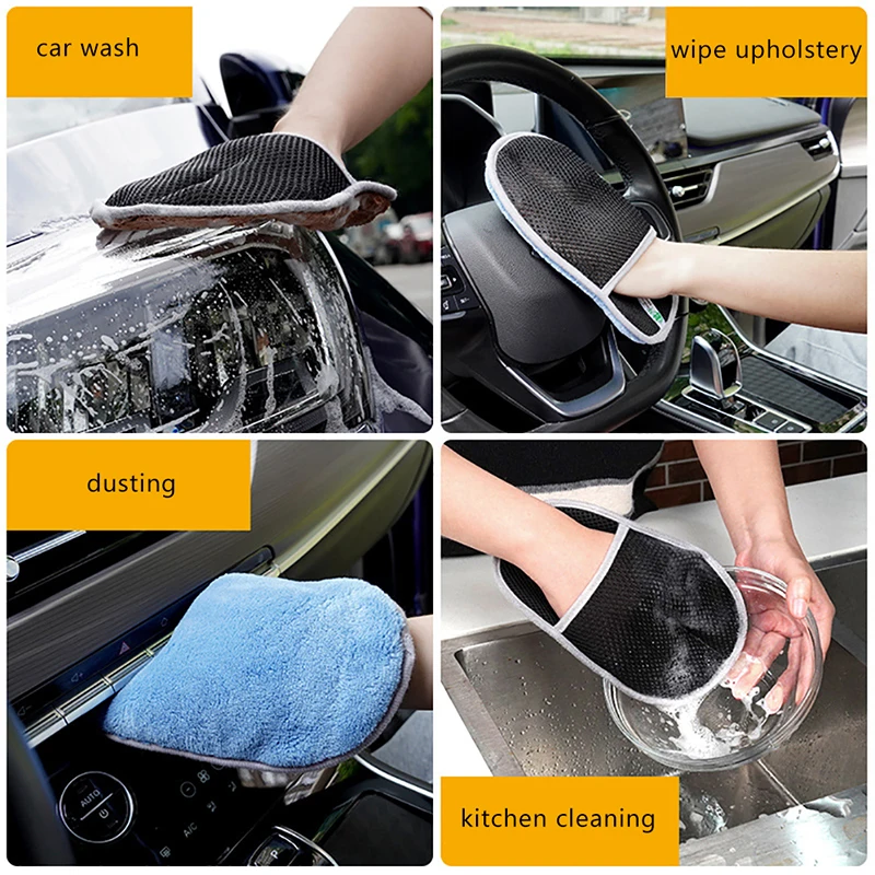 

Velvet Cleaning Gloves Car Cleaning Brush Cleaner Wool Soft Car Washing Gloves Cleaning Brush Motorcycle Washer Care