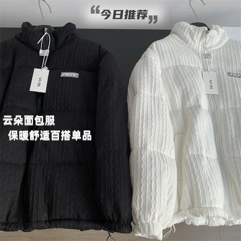 Winter Jacket Women Stand-collar Student Coats Down Cotton Jacket Korean Stand Collar Neutral Casual Cotton Coat Couple Outfit