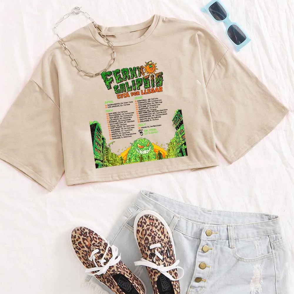 Feliz Cumpleanos Ferxxo Feid World Tour 2024 женские укороченные топы для девочек повседневные