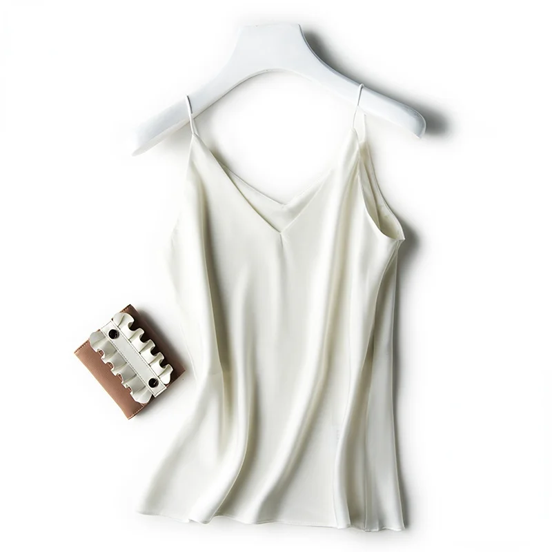 

Майка женская из натурального шелка, с V-образным вырезом