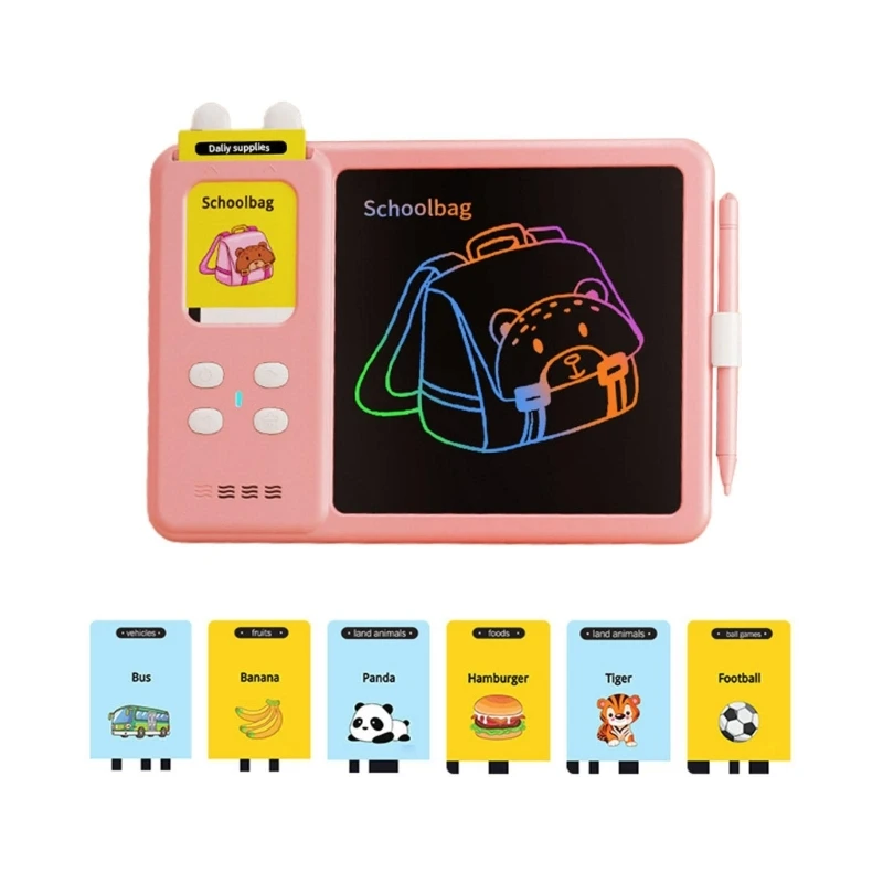 

Children Insert Cards Early Education Machine with Drawing Board Bilinguals Toy
