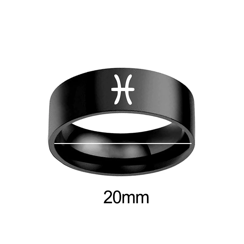 Черно-серебряный цвет нержавеющая сталь знаки зодиака для женщин и мужчин 12