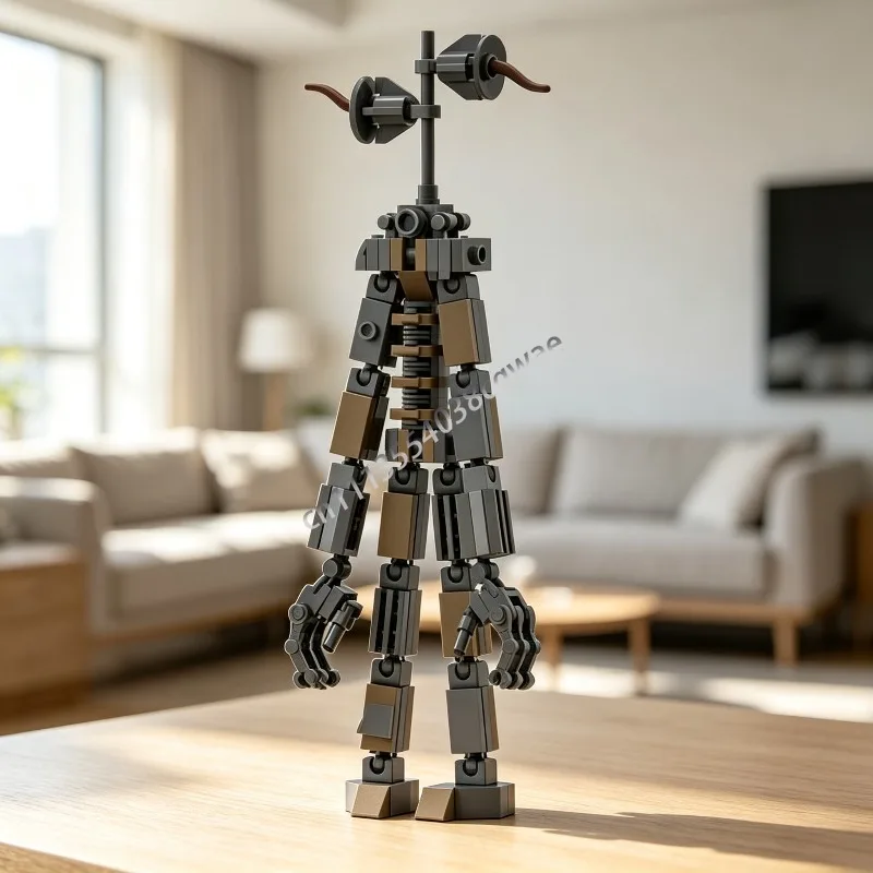 Фото НОВИНКА: 100 деталей MOC, фигурка-монстр Сирен-Голова, модель-конструктор, развивающая игрушка-головоломка для самостоятельной сборки, подарок, строительные блоки №4