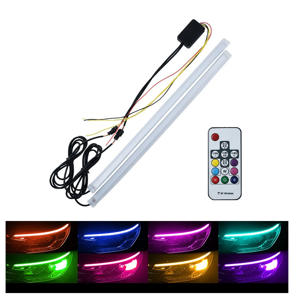 

Гибкая Водонепроницаемая светодиодная лента для фасветильник, комплект декоративных дневных ходовых огней, световой поворотник