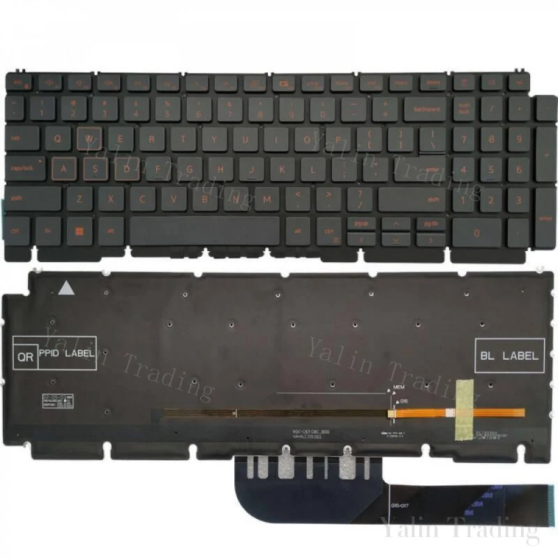 Фото Новая оригинальная клавиатура для ноутбука с подсветкой (US) для DELL G15 5510 5511 5515 5520, строго протестирована, сертифицирована, совместима, 0H4XRJ №1