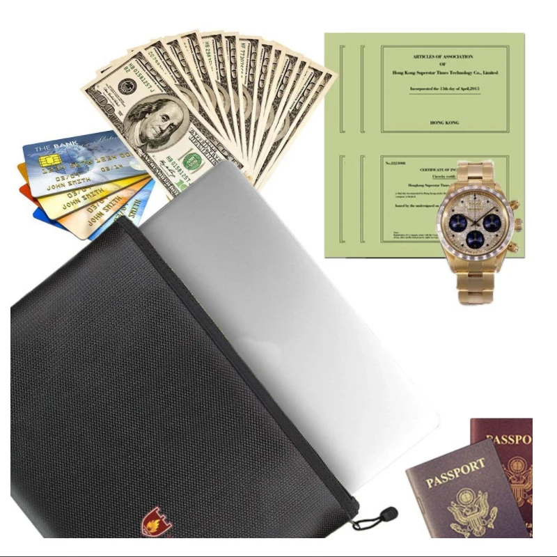 

Waterproof Document Bag Fire Resistant Protection Bag Fireproof Money Files Safety Storage Envelope File Folder Cash Pouch