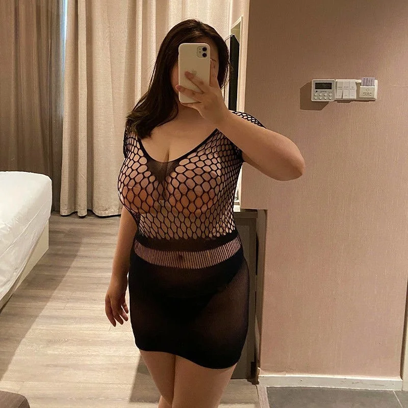 

Fat Woman XXL Sexy Lingerie Plus Size 100kg Pajamas Temptation Female Passion Bed Bed Tease Transparent Exotic Prostitute