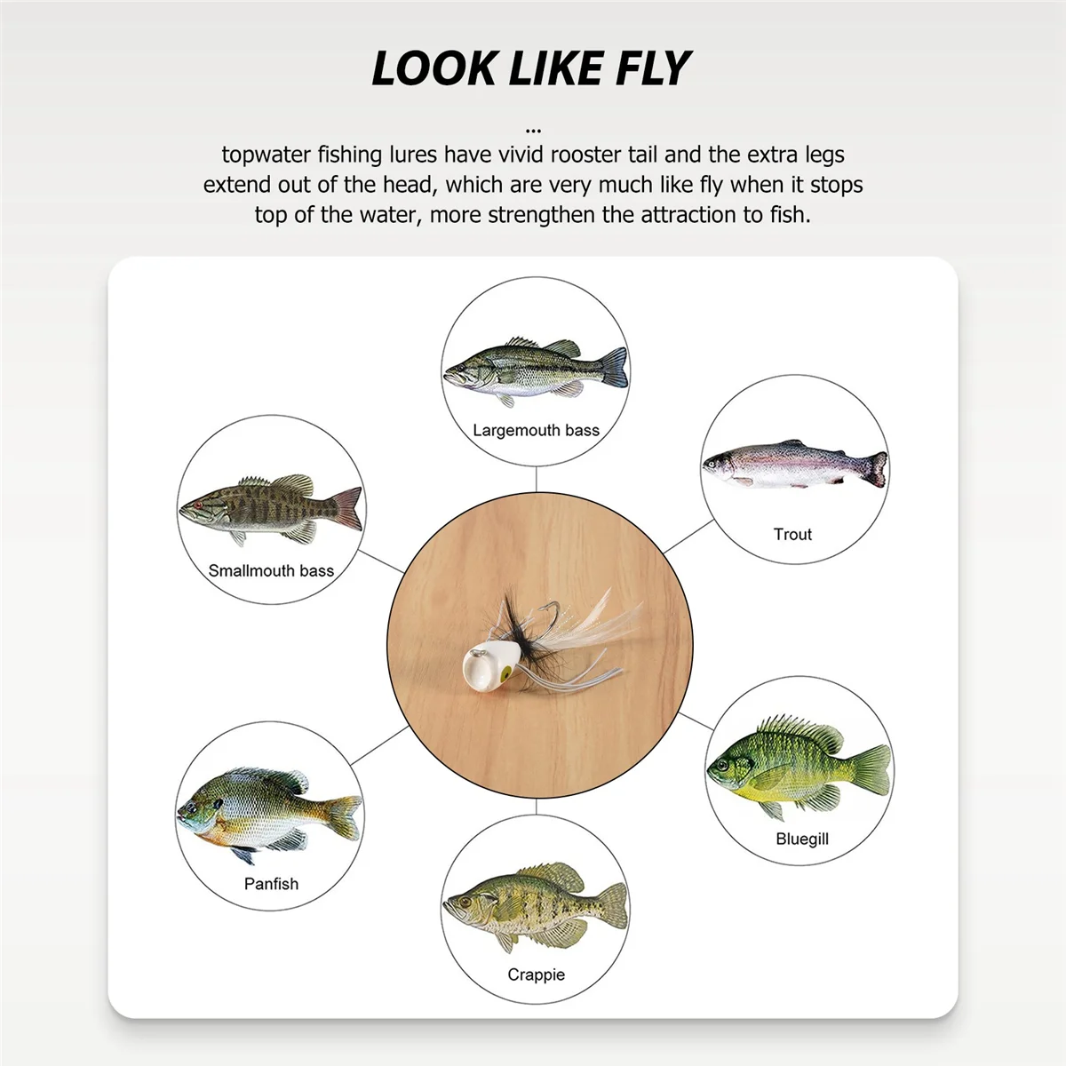 10 шт. рыболовные попперы для ловли нахлыстом