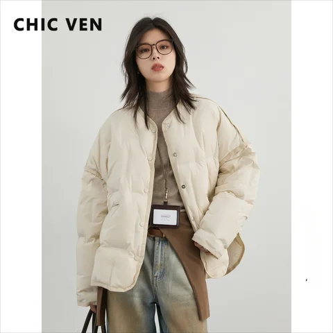CHIC VEN белые пуховики из полиэстера