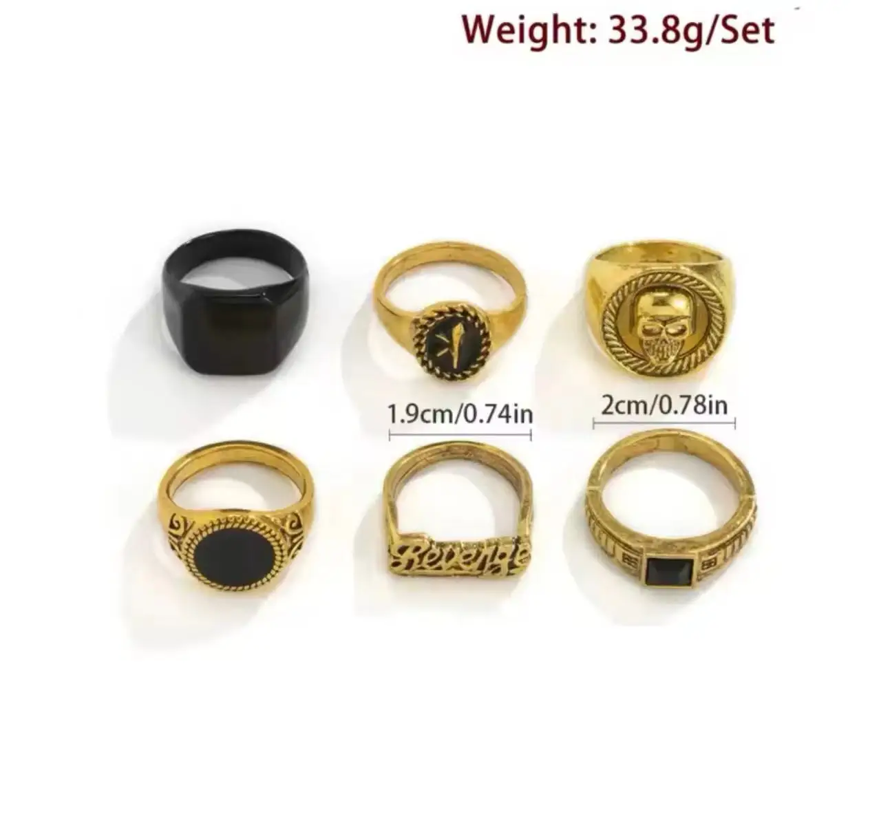 6 шт./набор мужские кольца в стиле стимпанк