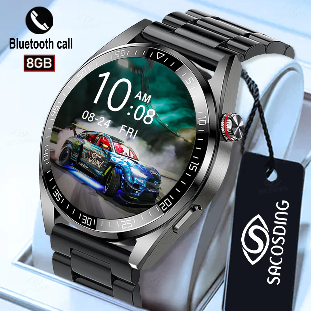 

Business Smart Watch Men 8G RAM AMOLED Screen Always Display The Time Bluetooth Call Local Music Smartwatch For Man Android ios