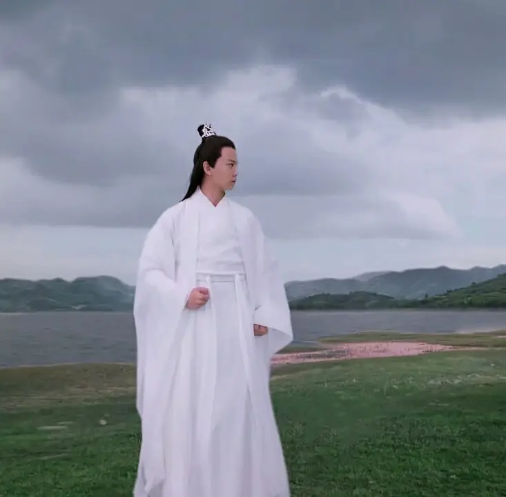 

Chinese Ancient Tradition Hanfu Men Fantasia Male Cosplay Ancient Scholars Swordsman Costume Vintage White Hanfu Sets For Men