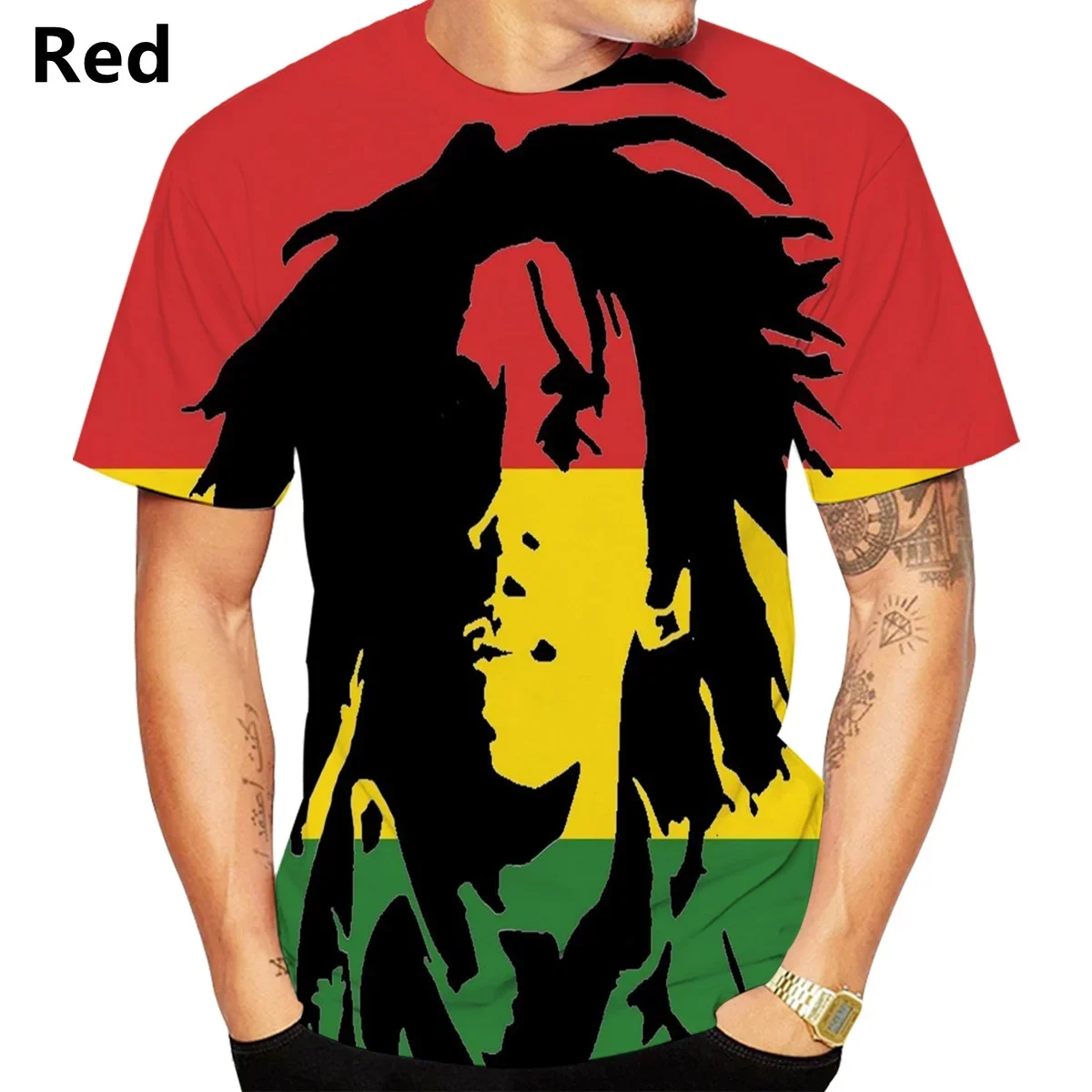 

Bob Marley 3D T-shirt T Shirts for Men Women Summer Fashion Casual Short Sleeved Harajuku Top Tees