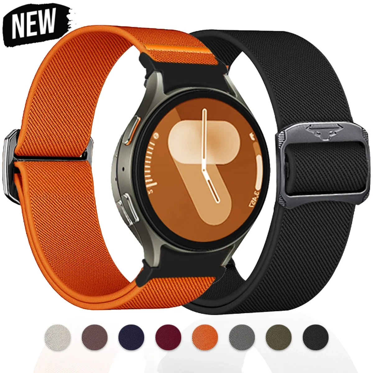 Nylon Band For Samsung Galaxy Watch 7 FE 5Pro 4 6 44 40mm QuickFit No Gaps Braided sport bracelet classic Strap