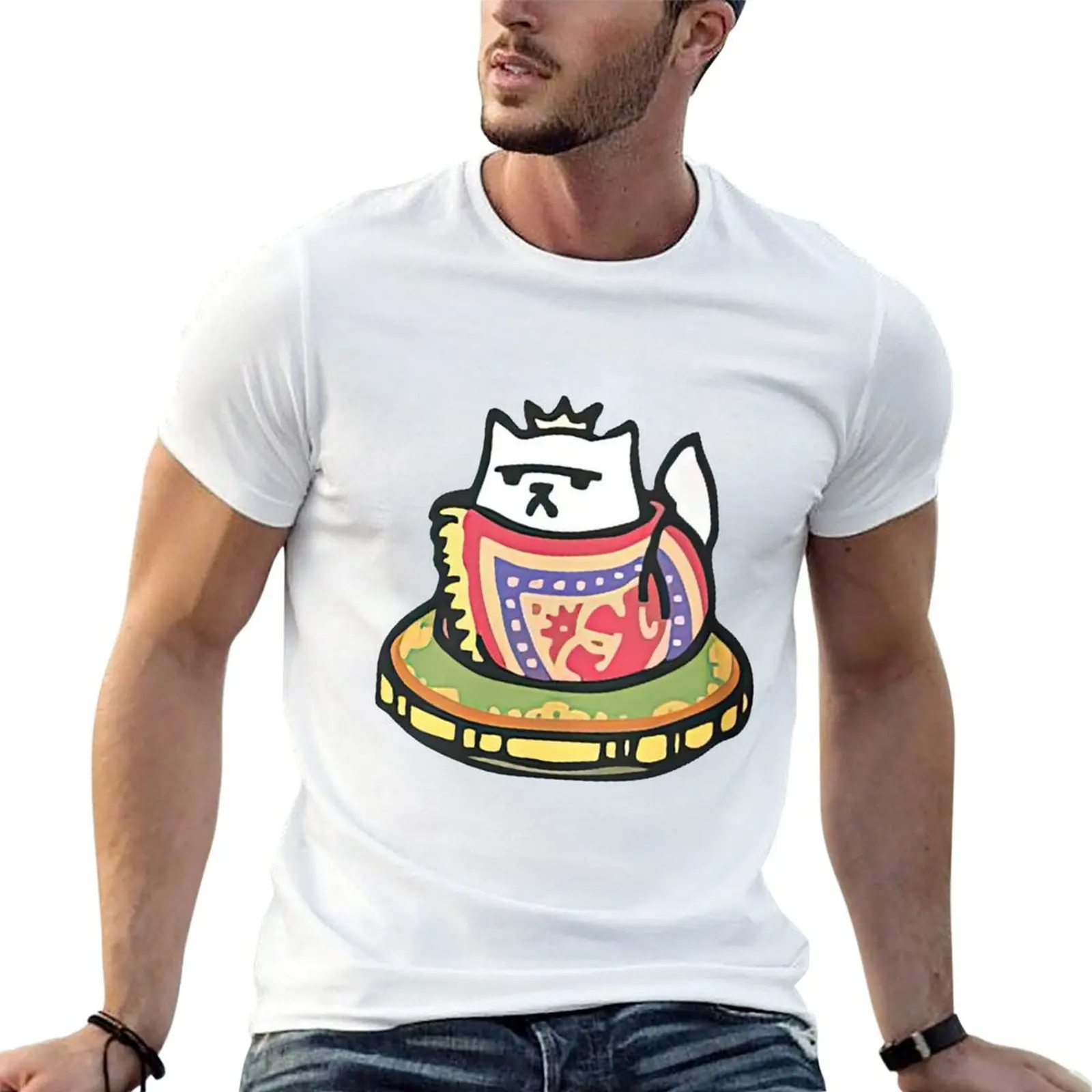 Фото Пакет jjdough, хлопковые футболки, мужская рубашка, хлопковая футболка Atsume Neko №1