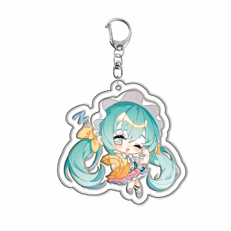Фото HATSUNE MIKU акриловый брелок принцессы 55 мм аниме мультфильм брелок для ключей виртуальный идол подарок №3