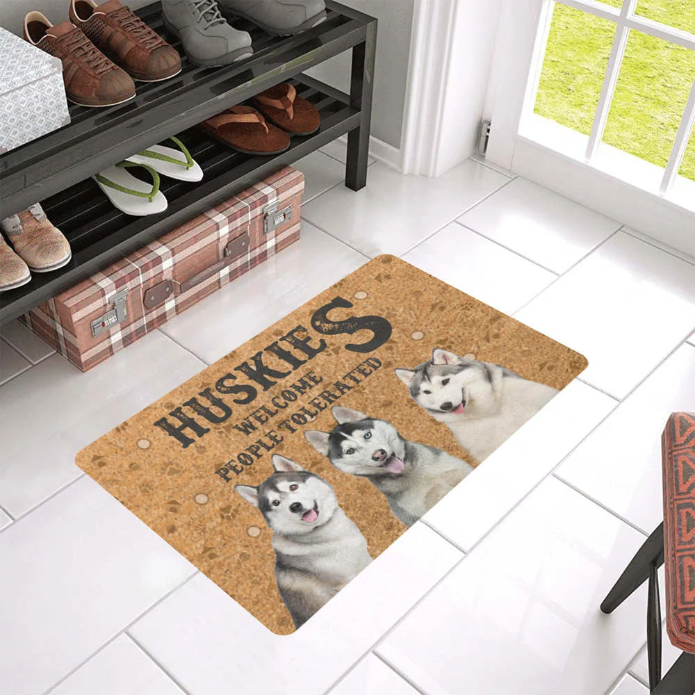 

Pet Dog Husky Welcome Mats 3D Graphics Fashion Doormat Absorbent Non-slip Mat Bathroom Kitchen Home Decor Drop Shipping