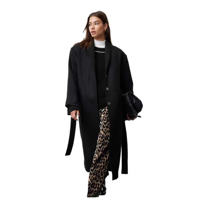 Trendyol TYZA Женские полушерстяные и смешанные тканые свободные повседневные мужские