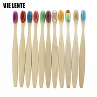 1pc colorful toothbrush natural bamboo tooth brush set soft bristle charcoal teeth eco bamboo toothbrushes dental oral care