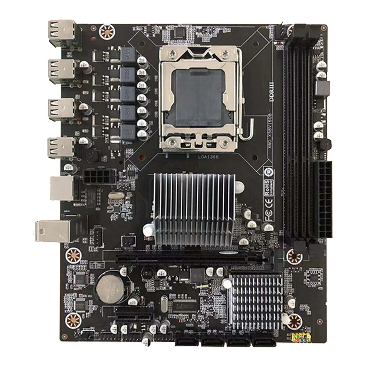 

X58 Desktop Computer Motherboard LGA1366 Pin 2XDDR3 32G ECC Memory Slot PCIE 16X USB2.0 SATA Motherboard E5640 CPU