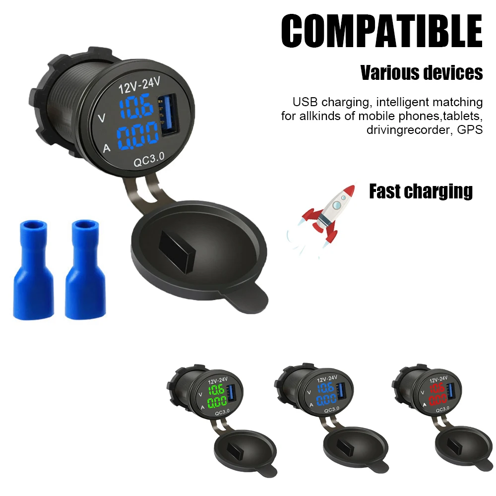 

Автомобильное зарядное устройство с USB-портом, 12-24 В