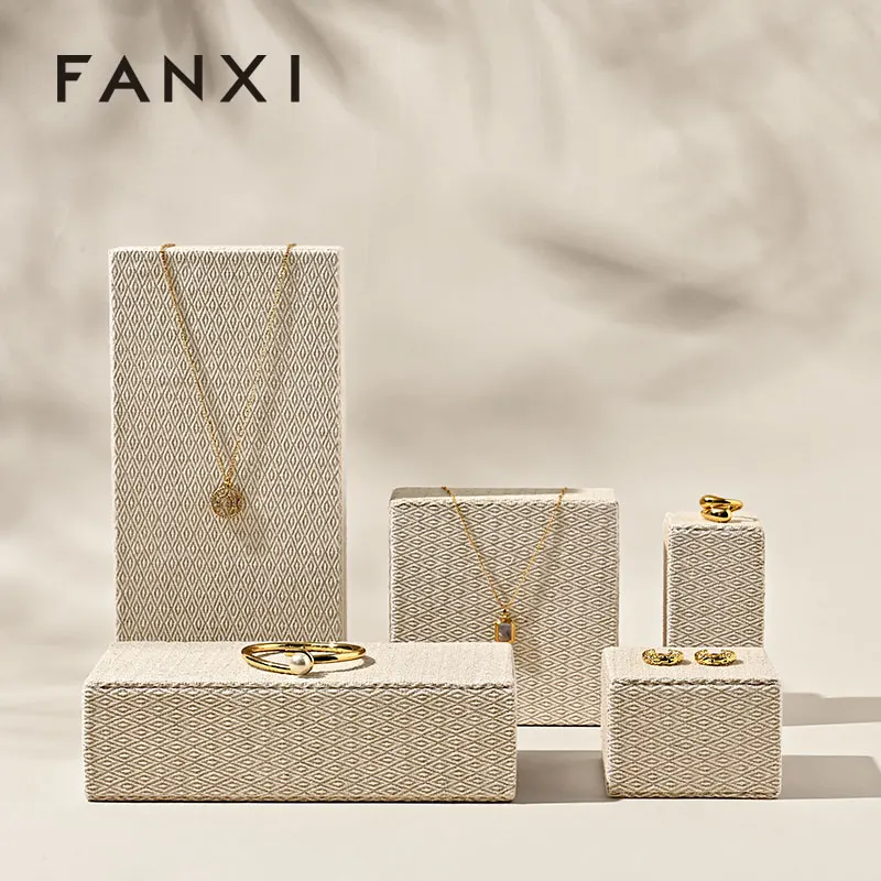 Oirlv Бежевая ткань Реквизит для демонстрации ювелирных изделий 5 стилей