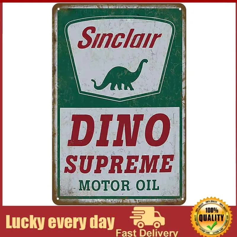 

Tin Signs Vintage Reproduction, Sinclair Motor Oil, Retro Decor for Man Cave Bar Garage Wall Gas Station metal wall decor