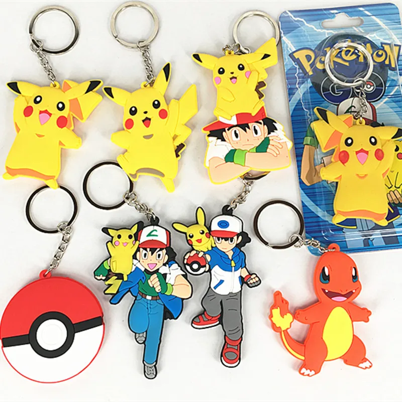 

TAKARA TOMY Anime Keychain Kawaii Cartoon Figures Pikachu Elf Ball Charmander Key Ring Accessories Car Bag Pendant Kids Gift Toy