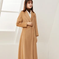 autumn and winter new light luxury high end womens mid length suit collar 100 pure wool coat jacket water ripple boutique