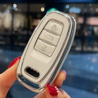 silver edge car key case cover for audi a6 a1 a3 a7 a5 a6 c7 audi a4 b9 r8 tt mk2 c6 a3 8p a6 c5 q7 s7 q8 a8l rs 3 s4 s6 shell
