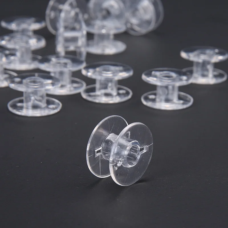 

10Pcs Plastic Empty Wire Spools Bobbins Round Ends Cord Ribbon Sewing Storing String White for Thread String Hand Craft Tools