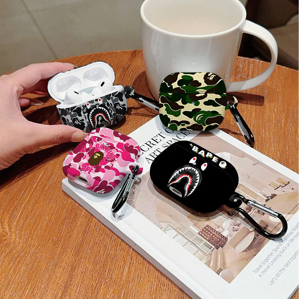 Противоударный крутой защитный глянцевый жесткий чехол для наушников HD B-Baths-B-BAPES