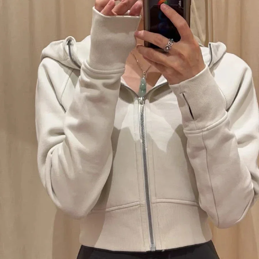 Женская Короткая Толстовка Lulu с капюшоном на молнии