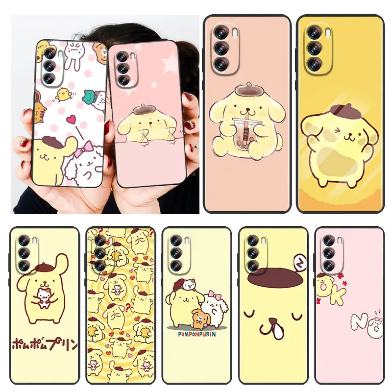 

Pompom Purin Dog Cute Phone Case Black For Motorola E32 G52 G Stylus G71 Edge G60 S G9 G8 20 G10 E7i G31 Power One Fusion