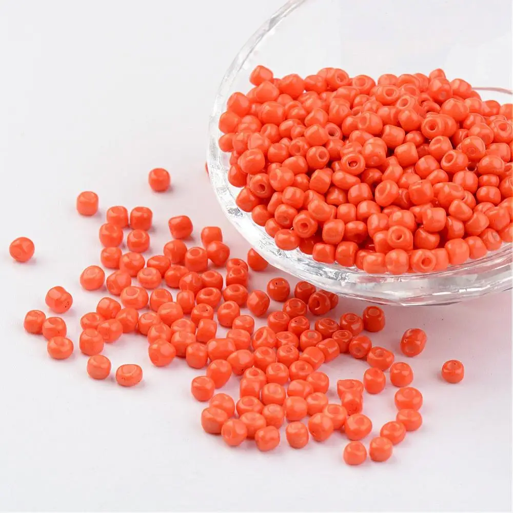 

10-50g 6/0 2-4x1.5-4mm Hole: 0.8-2mm Baking Paint Round Glass Seed Beads Orange Red/Violet Red/Turquoise Jewelry Making