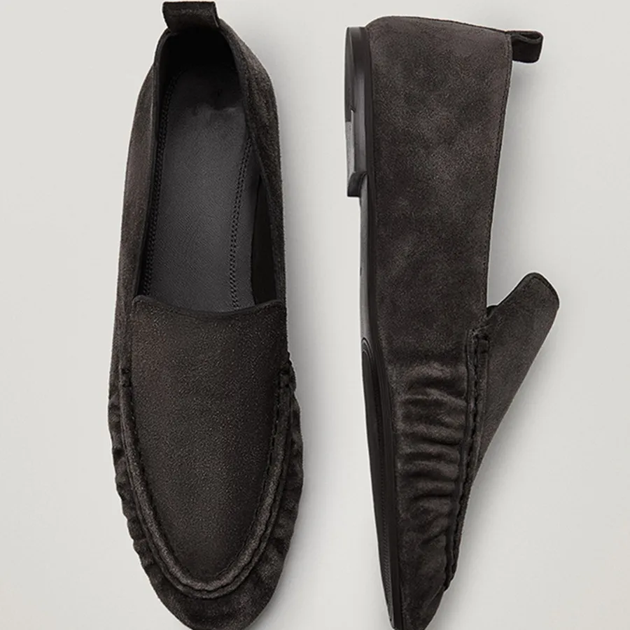 

Женские туфли на плоской подошве Maxdutti, лоферы из натуральной кожи без шнуровки в английском стиле для офиса, женская обувь